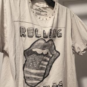 Alice and olivia rolling stones cropped T